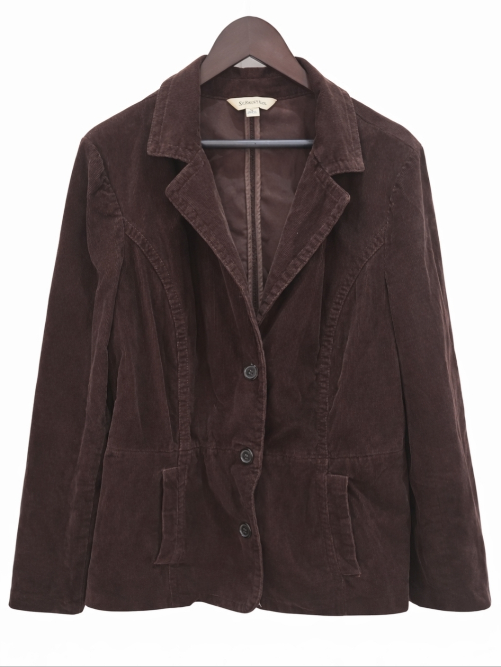 St Johns Bay Brown Corduroy Cotton Spandex Blend Womens Jacket Sz XL